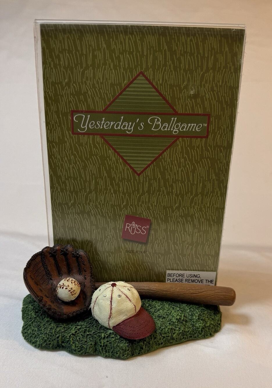 Russ "Yesterday's Ballgame" Equipment 4.75" Resin Figurine Baseball Russ Berry